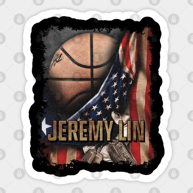 Vintage Styles Basketball Jeremy American Flag Gifts Sticker by Jose Hosmer